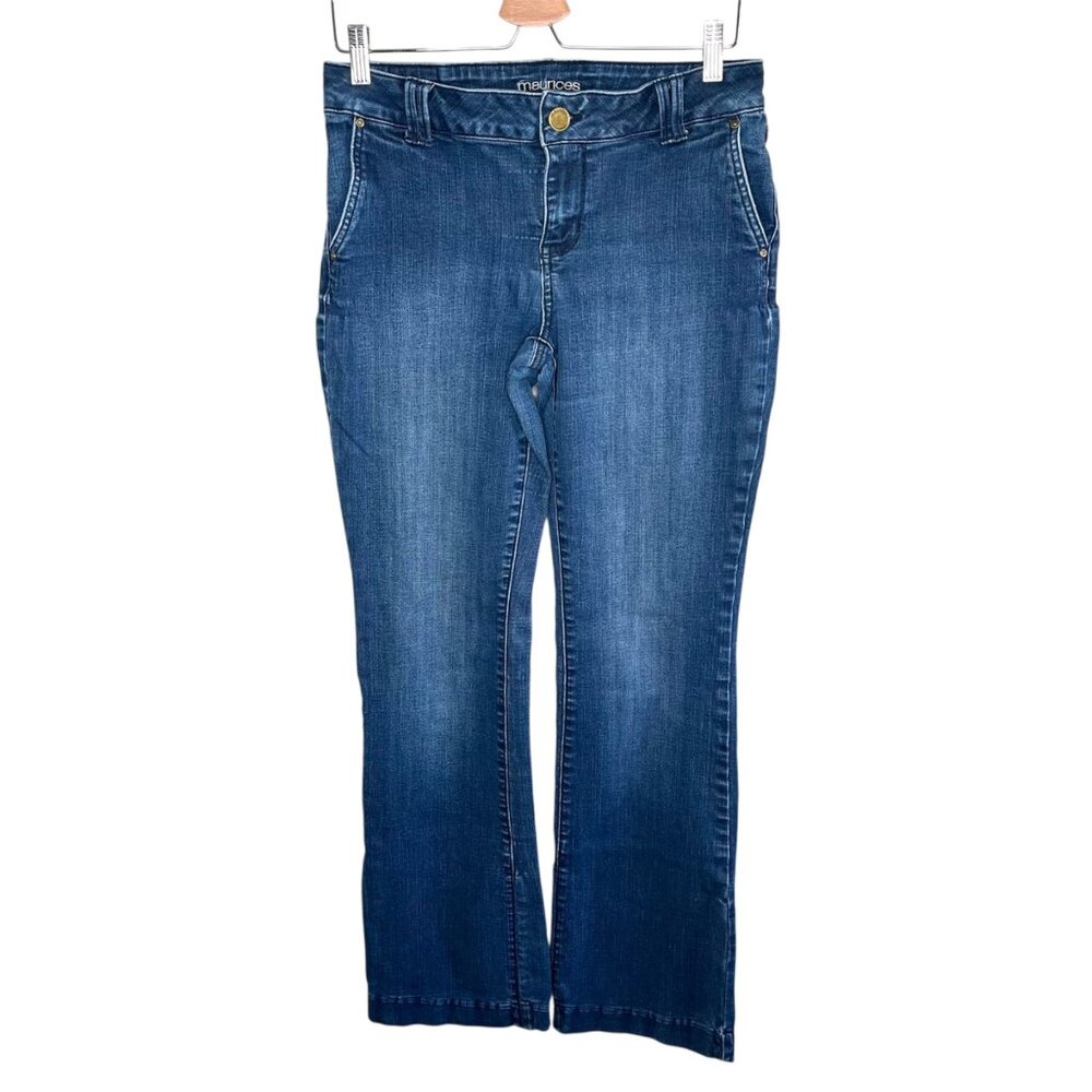 Maurices Womens Bootcut Midrise Dark Wash Blue Denim Jeans Size 8L